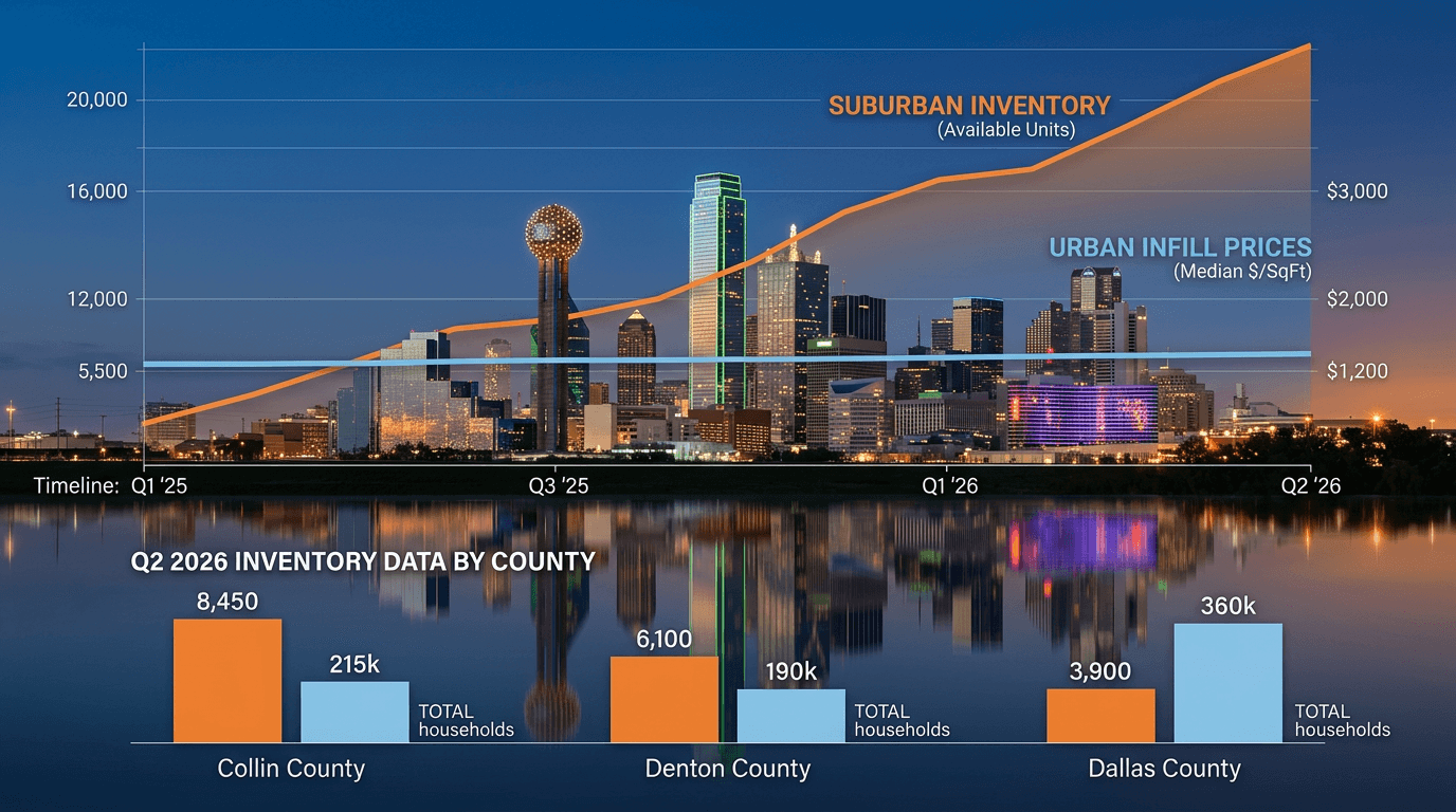 Dallas Housing Market Report Q2 2026: Why Inventory is Surging but Infill Prices Remain Flat