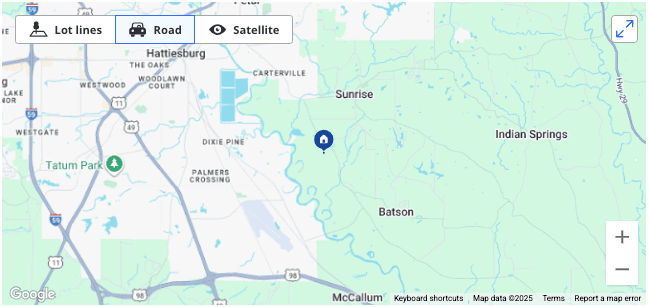 Detailed parcel map view showing property boundaries and location