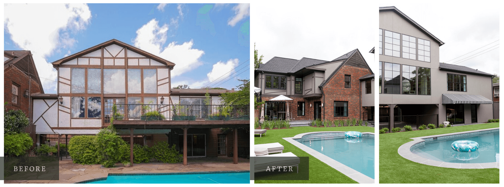 Tudor pool home before and after renovation
