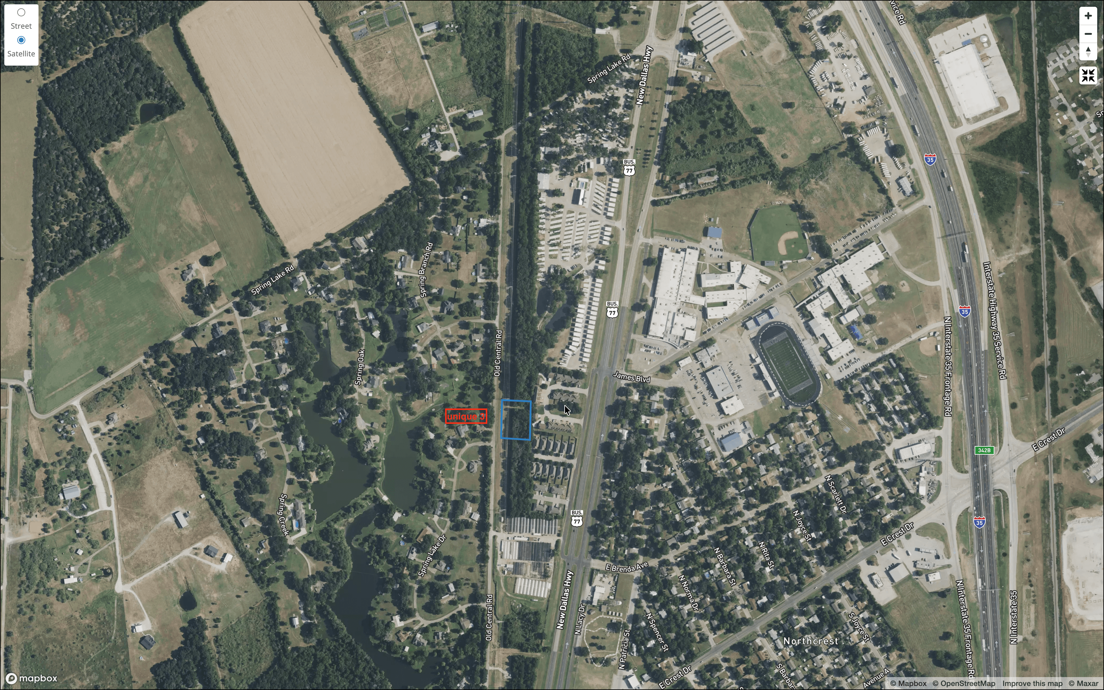 Satellite view of Lot 3 (APN 20-032400-001736-9)